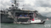 美國“里根號”航母打擊群停靠香港補給