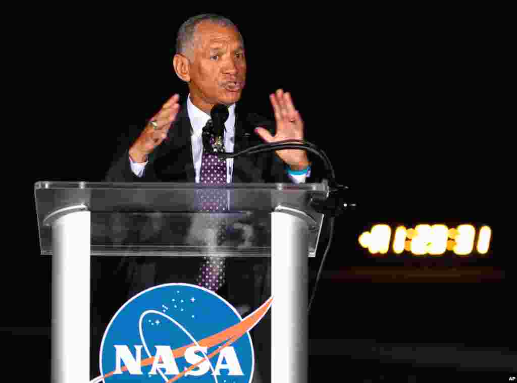 NASA Administrator Charles Bolden congratulates SpaceX after the rocket was launched successfully. (Reuters)