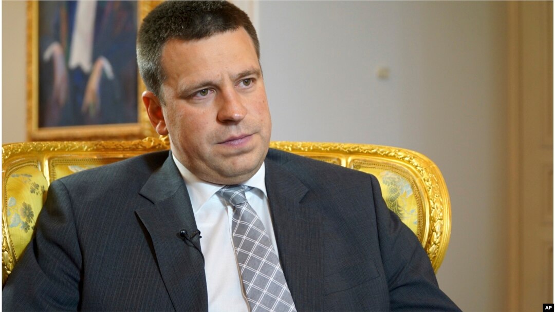 FILE - Estonian Prime Minister Juri Ratas answers questions by The Associated Press during an interview in Estonia’s capital,Tallinn, June 2, 2017.