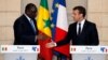 Macky Sall et Emmanuel Macron, conférence de presse, Paris, France, le 12 juin 2017. 