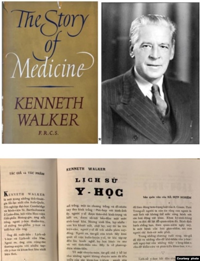 Bìa cuốn Lịch Sử Y Học của Kenneth Walker (1882-1966), Nxb Hutchinson, London 1954; được Nghiêm Sỹ Tuấn và Hà Ngọc Thuần dịch với bút hiệu chung Hà Hợp Nghiêm, đăng từng kỳ trên báo Tình Thương từ số ra mắt 01.1964. [tư liệu Ngô Thế Vinh]