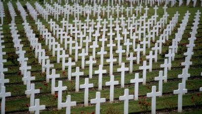 Một phần nghĩa trang nơi an nghỉ của binh lính tham gia Thế Chiến Một, Pháp.