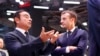 Fransa Cumhurbaşkanı Emmanuel Macron, Carlos Ghosn'u dinlerken (arşiv)