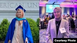 Diyanah Afifah Ramadhaniyati (kiri) dan Rosfatima Jamal (kanan) peraih beasiswa di AS (dok: pribadi)