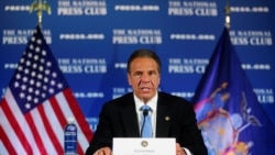 New York Governor Andrew Cuomo addresses a briefing on the coronavirus disease