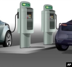 Rendering of fast-charging station for electric cars