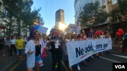 Beogradski Prajd pod parolom "Ne odričem se", održan je u Beogradu, 15. septembra 2019. (Foto: Veljko Popović, VoA)