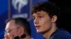 Benjamin Pavard lors d'une conférence de presse pendant le mondial 2018, Russie, le 8 juillet 2018. REUTERS/Sergei Karpukhin