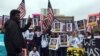 FILE - About 200 friends and supporters of Nabra Hassanen rallied at the Fairfax County Courthouse in Virginia, Oct. 13, 2017.