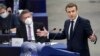 French President Emmanuel Macron delivers a speech at the European Parliament in Strasbourg, eastern France, Jan. 19, 2022. 
