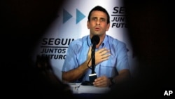 Henrique Capriles, candidato de la oposición considera que no es "creíble" que Maduro pueda terminar con la violencia que azota a Venezuela.