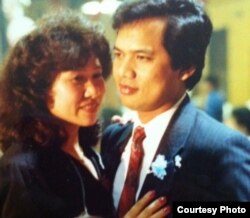 FILE - Neang and Timothy Chhim dance at their daughter's 16th birthday party, Rockland, New York, 1992. (Photo courtesy of Timothy Chhim)