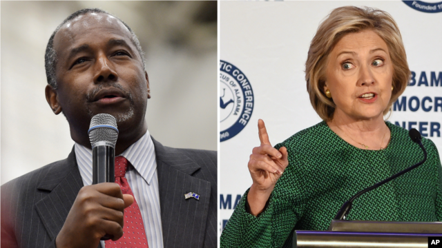 Ben Carson y Hillary Clinton lideran las encuestas en sus respectivos partidos republicano y demócrata.
