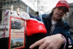 Vendors sell their President-elect Donald Trump wares in Washington, Jan. 19, 2017.