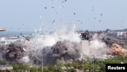 北韓公佈炸毀南北方聯絡處照片。（路透社6月16日資料照）