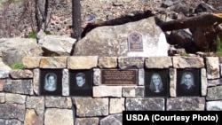 The Thirtymile Fire Memorial was constructed at the site where Jessica Johnson, Devin Weaver, Karen FitzPatrick and Tom Craven died on July 10, 2001, fighting a fire in the Okanogan-Wenatchee National Forest.