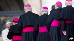 Đức Giáo Hoàng gặp các giám mục tại Quảng trường Thánh Phêrô ở Vatican, ngày 5/2/2014.