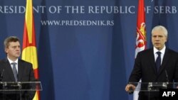 Predsednici Makedonije i Srbije na konferenciji za novinare nakon razgovora u Beogradu