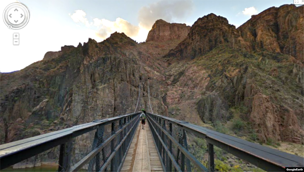 The Black Bridge is a suspension bridge that spans the North and South Rim of the canyon. It was built in 1928.