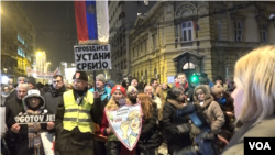 Osim protest protiv vlasti Aleksandra Vučića, "Jedan od pet miliona", u Beogradu, 26. januara 2019. (Foto: Aleksandra Nenadović, Glas Amerike)