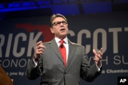 FILE - Former Texas Gov. Rick Perry speaks in Lake Buena Vista, Florida, June 2, 2015.