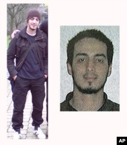 In this undated combination photo provided by the Belgian Federal Police in Brussels on Monday, March 21, 2016, suspect Najim Laachraoui is shown.