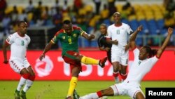 Le Cameroun et le Burkina Faso s’affrontent lors du premier match du groupe A à la phase finale de la CAN 2017 au stade de l’amitié, Libreville, Gabon 14 janvier 2017.