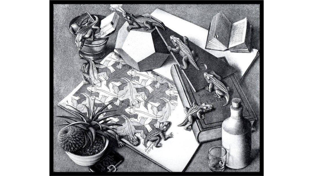 Bò sát, tranh M.C. Escher, 1943.