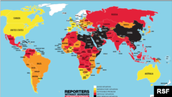 Indeks Kebebasan Pers Dunia 2018 yang dirilis oleh RSF. (Foto: Screengrab/RSF)