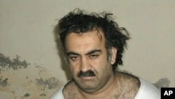 FILE - A photo of alleged Sep 11, 2001 mastermind Khalid Sheikh Mohammed soon after he was arrested.