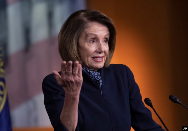 House Democratic leader Nancy Pelosi of California holds a news conference at the Capitol in Washington, Dec. 13, 2018.
