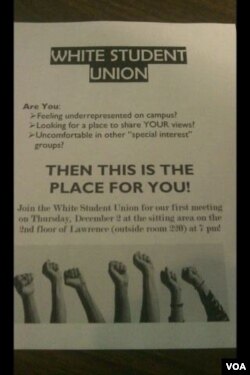 White Student Union flier