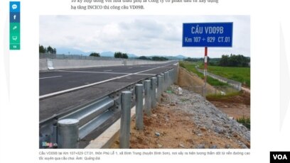 Địa điểm xảy ra hiện tượng thấm dột từ nền đường cao tốc xuyên qua cầu chui. Ảnh: Quảng Đà. (Hình: Trích xuất từ Zing)