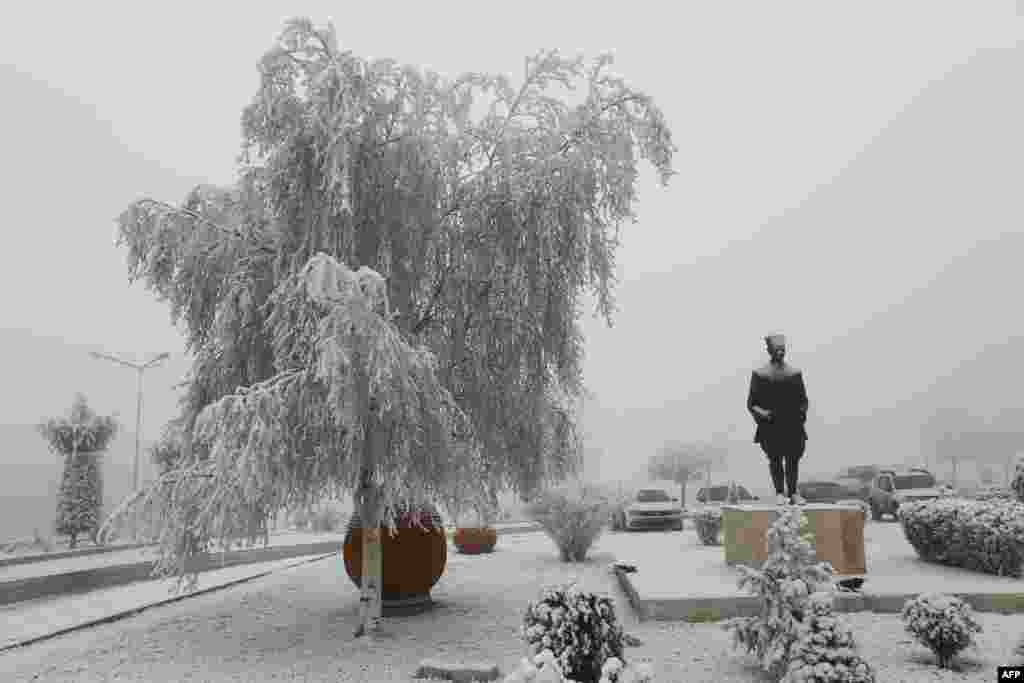 Fresh snowfall blankets Elmadag district, near the Turkish capital Ankara.