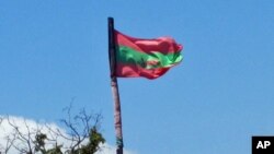 Bandeira da UNITA içada no Cachiungo, província do Huambo