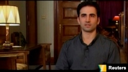 FILE - Iranian-American Amir Mirza Hekmati speaks during a recorded interview in an undisclosed location.