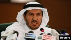 FILE - Saudi Health Minister Abdullah al-Rabia, who has since been replaced, speaks during a news conference in Riyadh, April 20, 2014.