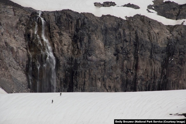 Climbers on the Nisqually Glacier, Mount Rainier National Park