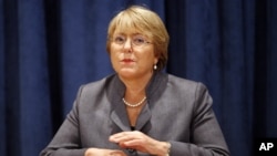 Under-Secretary-General and Executive Director of UN Women Michelle Bachelet pictured on Nov. 23, 2010.