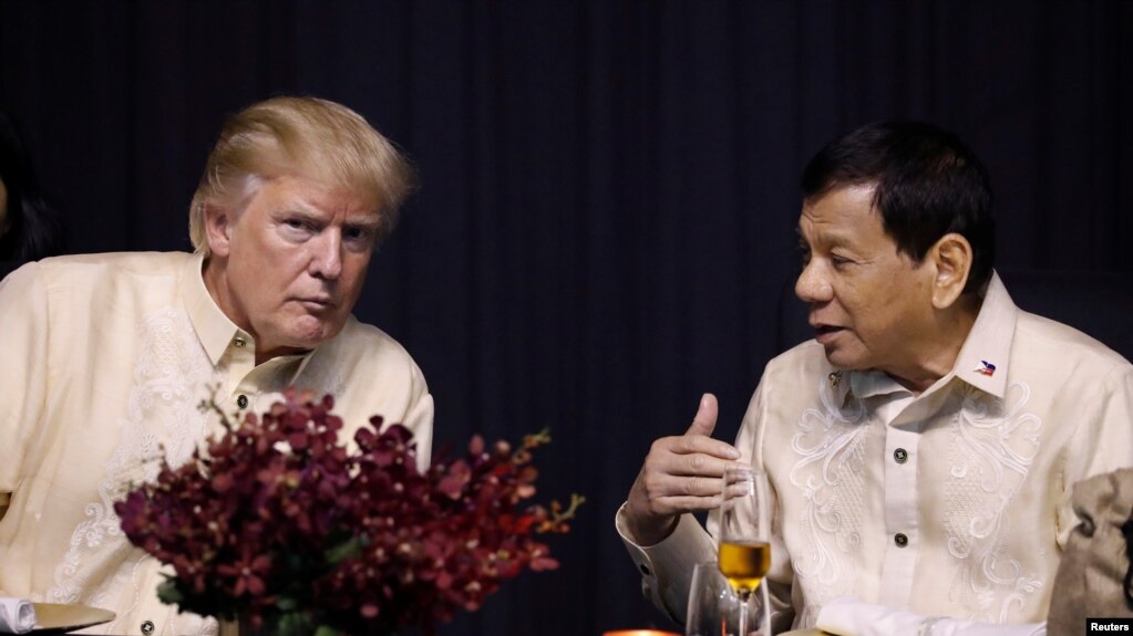 Tổng thống Hoa Kỳ Donald Trump cho biết hôm 13/11 rằng ông đã có một mối quan hệ tuyệt vời với người đồng nhiệm Philippines Rodrigo Duterte.