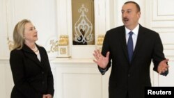 U.S. Secretary of State Hillary Clinton and Azerbaijan President Ilham Aliyev 