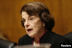 Senadora demócrata Dianne Feinstein, miembro de más alto rango de su partido en el Comité Judicial .