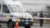 A police officer stands guard outside the Linwood mosque in Christchurch, New Zealand, March 19, 2019. 