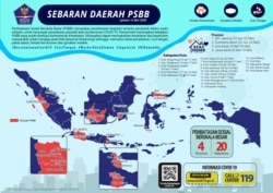 Update Sebaran Daerah di Indonesia yang memberlakukan Pembatasan Sosial Berskala Besar (PSBB) tanggal 12 Mei 2020. #BersatuLawanCovid19. (Foto: Twitter/@BNPB_Indonesia)