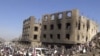 محل انفجار ناشی از حمله هوایی نیروهای عربستان در یمن- مارس ۲۰۱۵