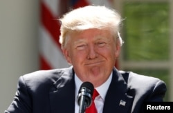 도널드 트럼프 미국 대통령이 지난해 6월 백악관에서 파리기후변화협정 탈퇴 결정을 발표하고 있다.