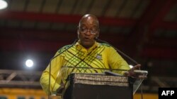 Le président de l'Afrique du Sud, Jacob Zuma, prend la parole lors de la 54ème conférence nationale de l'ANC (African National Congress) à Johannesburg, le 16 décembre 2017.