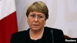 Trưởng Cao ủy Nhân quyền Liên hiệp quốc Michelle Bachelet tham dự một cuộc họp tại Mexico City, Mexico, ngày 8/4/2019. 