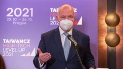 Pavel Fischer speaks at a Taiwan-Czechia forum Oct. 25, 2021, held in Prague. (Taiwan Foreign Ministry).