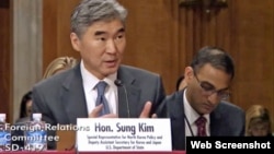 Sung Kim speaks to the Senate Foreign Relations Committee earlier this year about the nuclear situation on the Korean peninsula.